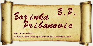 Božinka Pribanović vizit kartica